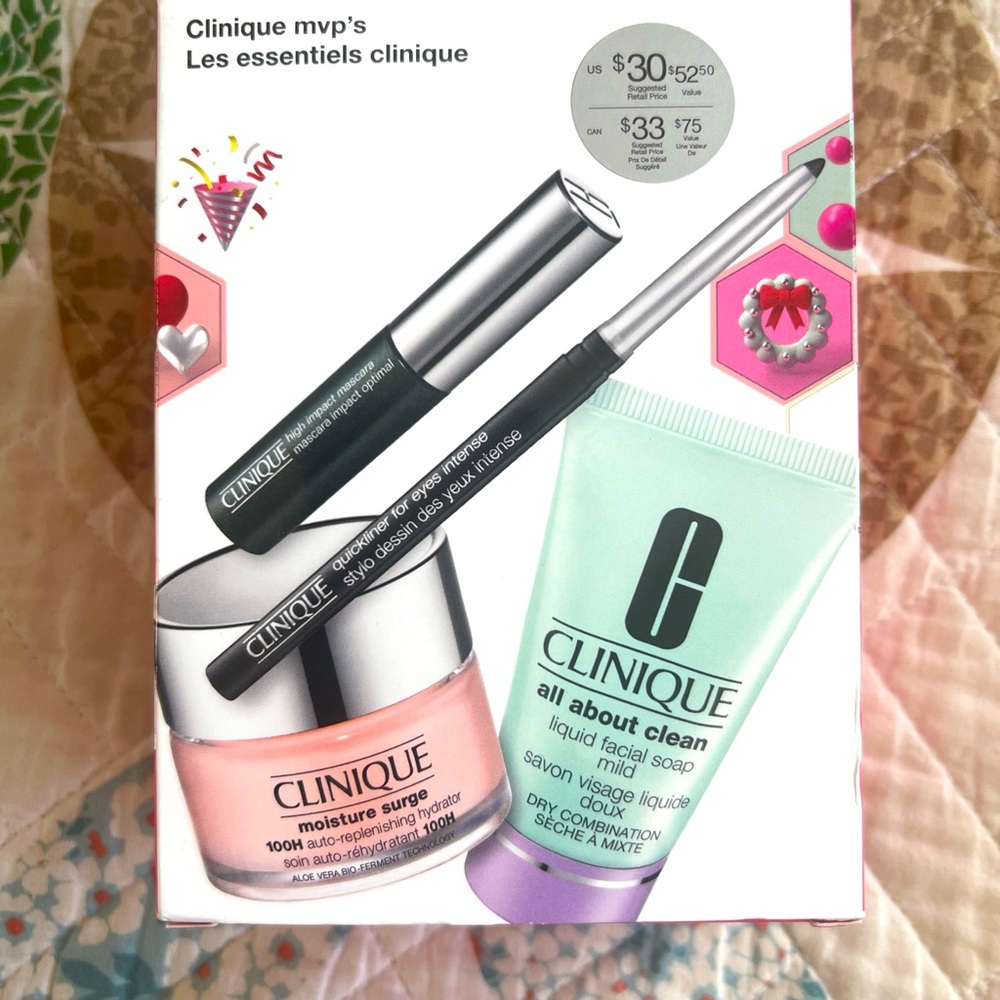 Clinique MVPS Skincare and Makeup Set 4 Pcs New